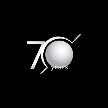 70 Years Anniversary Celebration Circle White Vector Template Design Illustrationのイラスト素材