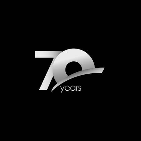 70 Years Anniversary Celebration White Shape Vector Template Design Illustrationのイラスト素材
