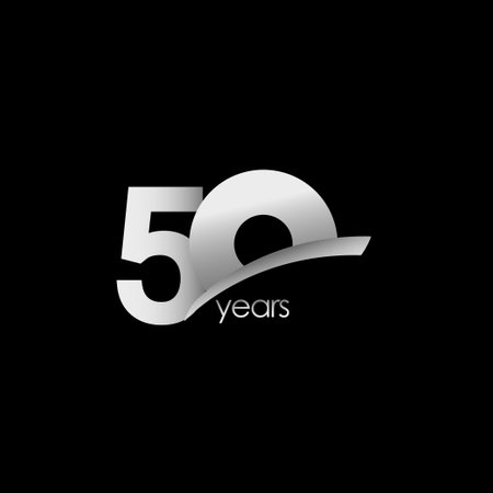 50 Years Anniversary Celebration White Shape Vector Template Design Illustrationのイラスト素材