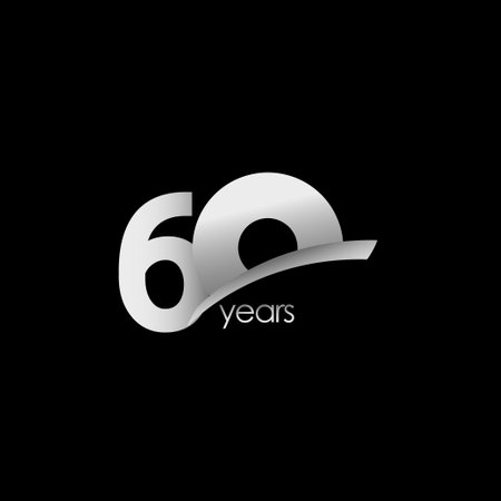 60 Years Anniversary Celebration White Shape Vector Template Design Illustrationのイラスト素材