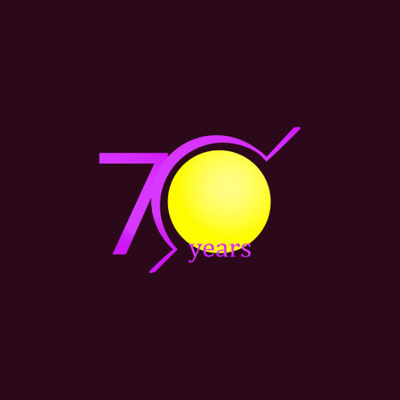 70 Years Anniversary Celebration Circle Purple Vector Template Design Illustrationのイラスト素材