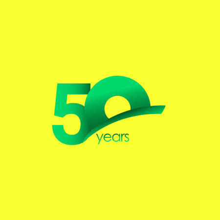 50 Years Anniversary Celebration Green Shape Vector Template Design Illustrationのイラスト素材