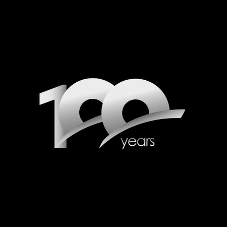 100 Years Anniversary Celebration White Shape Vector Template Design Illustrationのイラスト素材