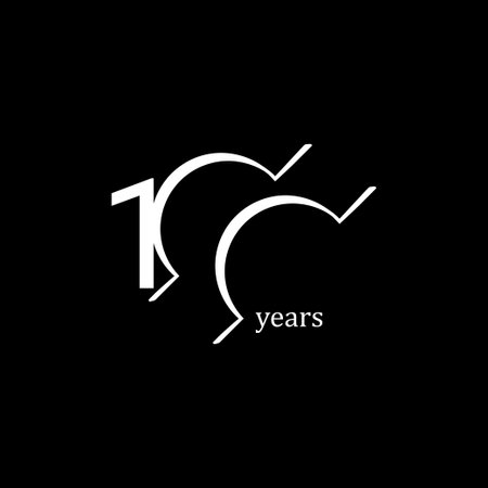 100 Years Anniversary Celebration White Line Vector Template Design Illustrationのイラスト素材