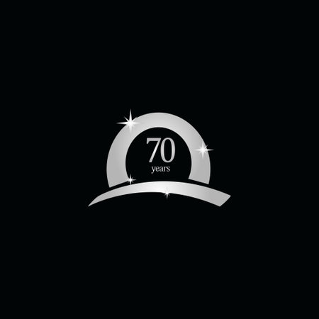 70 Years Anniversary Celebration White Vector Template Design Illustrationのイラスト素材