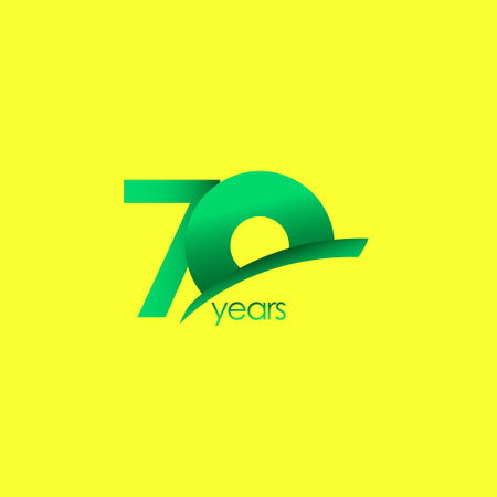 70 Years Anniversary Celebration Green Shape Vector Template Design Illustrationのイラスト素材