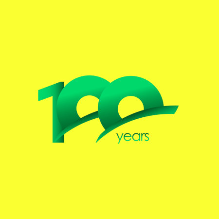 100 Years Anniversary Celebration Green Shape Vector Template Design Illustrationのイラスト素材