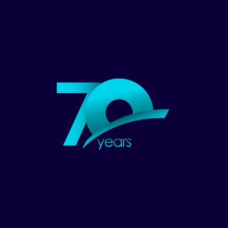 70 Years Anniversary Celebration Blue Shape Vector Template Design Illustrationのイラスト素材