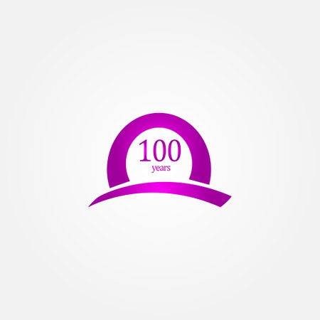 100 Years Anniversary Celebration Purple Vector Template Design Illustrationのイラスト素材