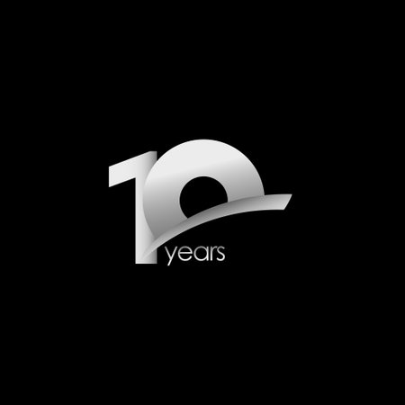 10 Years Anniversary Celebration White Shape Vector Template Design Illustrationのイラスト素材