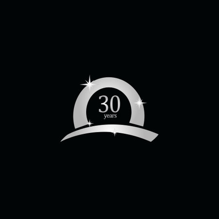 30 Years Anniversary Celebration White Vector Template Design Illustrationのイラスト素材