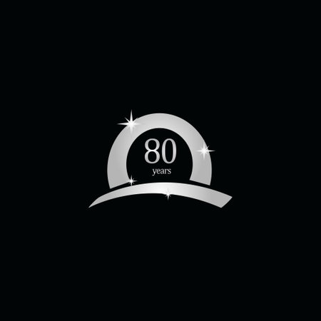 80 Years Anniversary Celebration White Vector Template Design Illustrationのイラスト素材