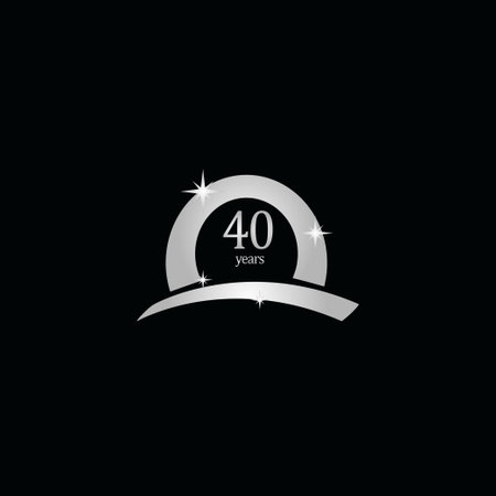 40 Years Anniversary Celebration White Vector Template Design Illustrationのイラスト素材
