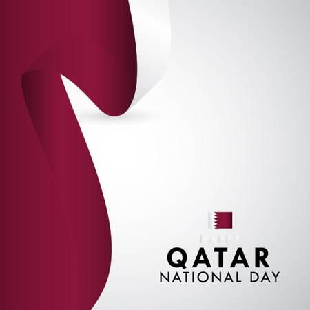 Happy Qatar National Day Celebration Vector Template Design Illustrationのイラスト素材
