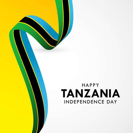 Happy Tanzania Independence Day Celebration Vector Template Design Illustrationのイラスト素材