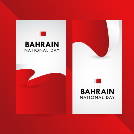 Happy Bahrain National Day Celebration Vector Template Design Illustrationのイラスト素材