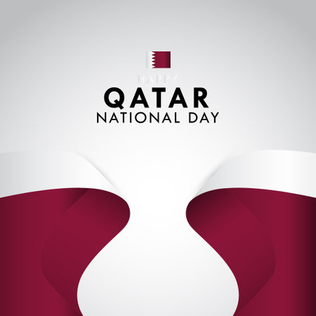Happy Qatar National Day Celebration Vector Template Design Illustrationのイラスト素材