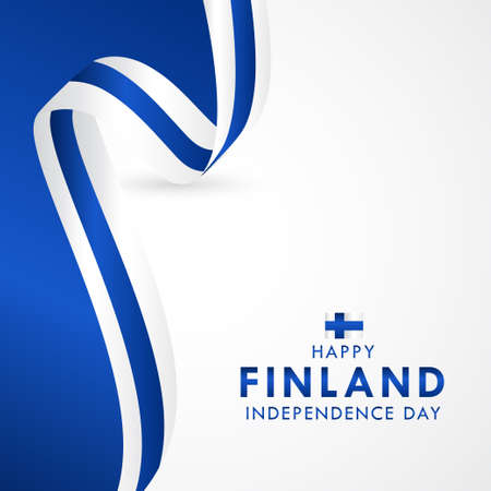 Happy Finland Independence Day Celebration Vector Template Design Illustrationのイラスト素材
