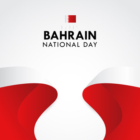 Happy Bahrain National Day Celebration Vector Template Design Illustrationのイラスト素材