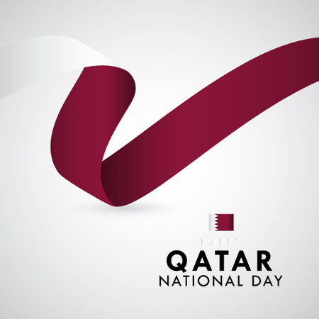 Happy Qatar National Day Celebration Vector Template Design Illustrationのイラスト素材