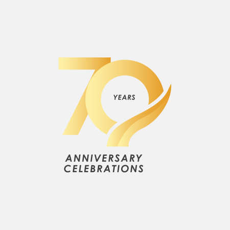 70 Years Anniversary Celebrations Vector Template Design Illustrationのイラスト素材