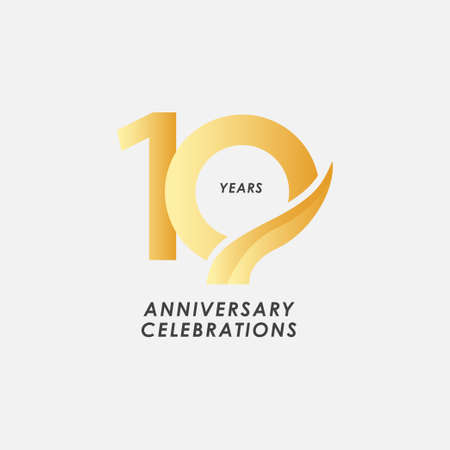 10 Years Anniversary Celebrations Vector Template Design Illustrationのイラスト素材