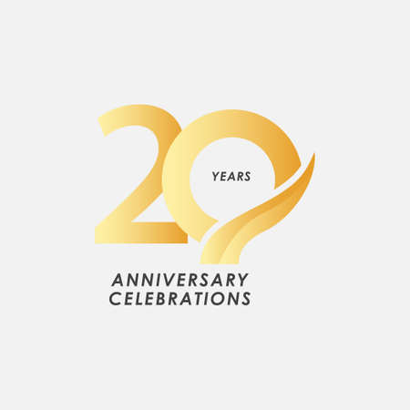 20 Years Anniversary Celebrations Vector Template Design Illustrationのイラスト素材