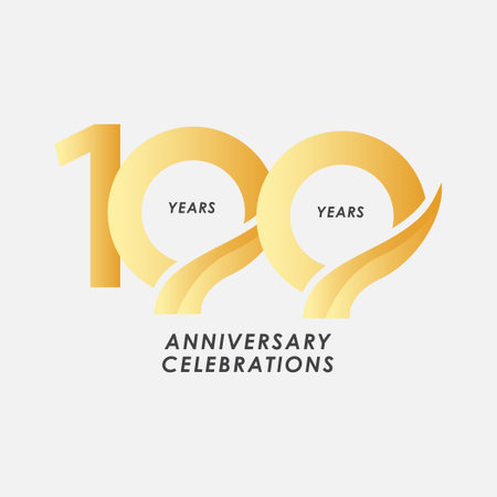 100 Years Anniversary Celebrations Vector Template Design Illustrationのイラスト素材