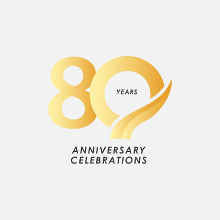 80 Years Anniversary Celebrations Vector Template Design Illustrationのイラスト素材