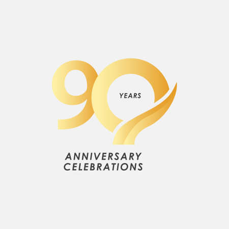 90 Years Anniversary Celebrations Vector Template Design Illustrationのイラスト素材