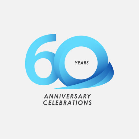 60 Years Anniversary Celebrations Vector Template Design Illustrationのイラスト素材