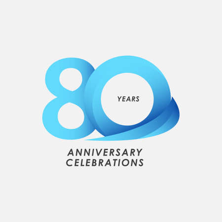 80 Years Anniversary Celebrations Vector Template Design Illustrationのイラスト素材