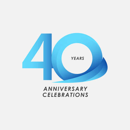 40 Years Anniversary Celebrations Vector Template Design Illustrationのイラスト素材