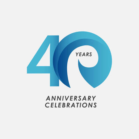 40 Years Anniversary Celebrations Vector Template Design Illustrationのイラスト素材