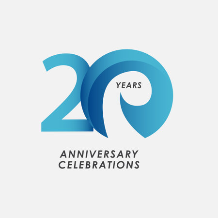20 Years Anniversary Celebrations Vector Template Design Illustrationのイラスト素材