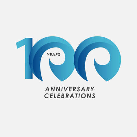 100 Years Anniversary Celebrations Vector Template Design Illustrationのイラスト素材