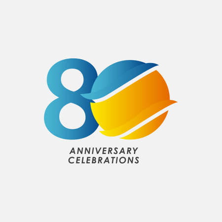80 Years Anniversary Celebrations Vector Template Design Illustrationのイラスト素材
