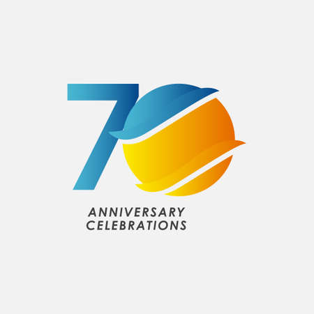 70 Years Anniversary Celebrations Vector Template Design Illustrationのイラスト素材