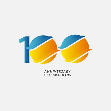 100 Years Anniversary Celebrations Vector Template Design Illustrationのイラスト素材