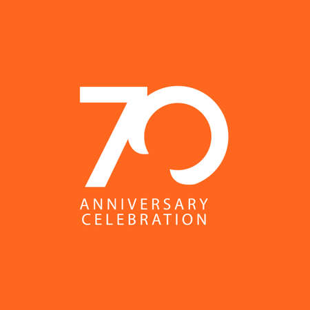 70 Years Anniversary Celebration Vector Template Design Illustrationのイラスト素材