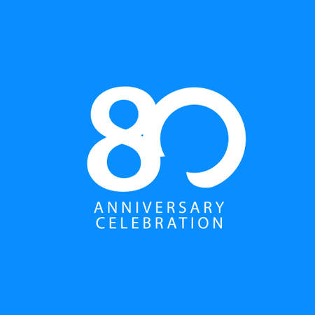 80 Years Anniversary Celebration Vector Template Design Illustrationのイラスト素材