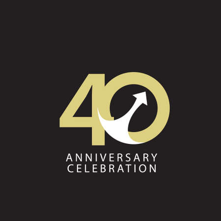 40 Years Anniversary Celebration Vector Template Design Illustrationのイラスト素材