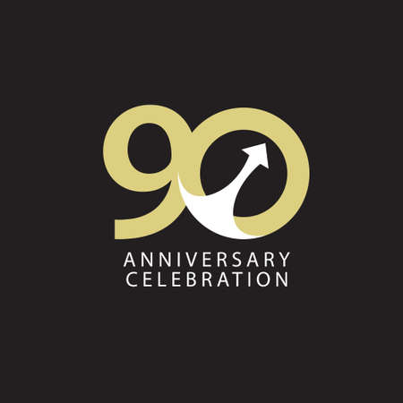 90 Years Anniversary Celebration Vector Template Design Illustrationのイラスト素材
