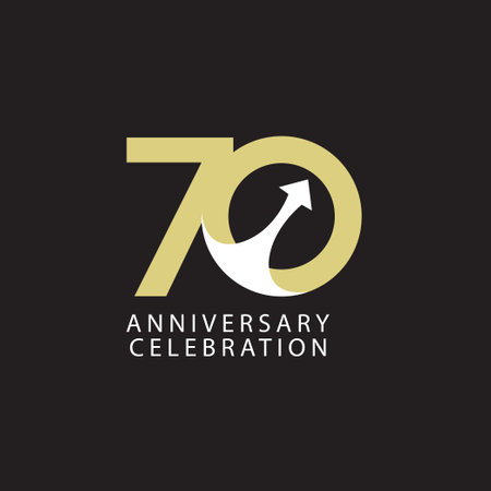 70 Years Anniversary Celebration Vector Template Design Illustrationのイラスト素材