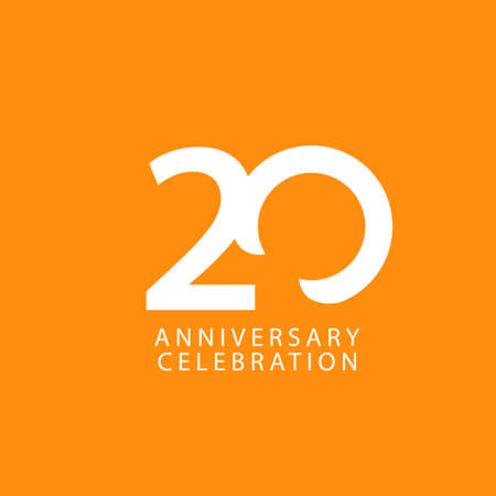 20 Years Anniversary Celebration Vector Template Design Illustrationのイラスト素材