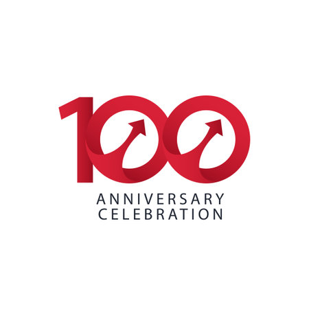 100 Years Anniversary Celebration Vector Template Design Illustrationのイラスト素材