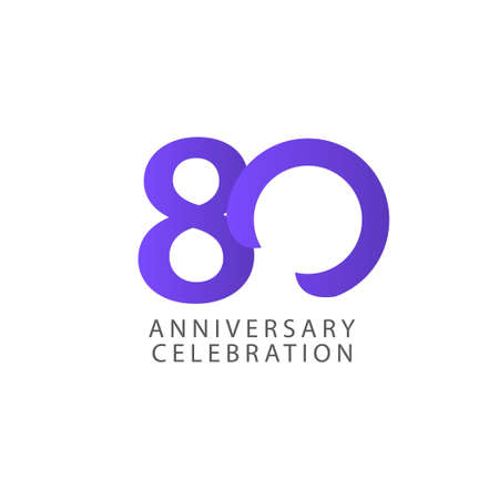 80 Years Anniversary Celebration Vector Template Design Illustrationのイラスト素材