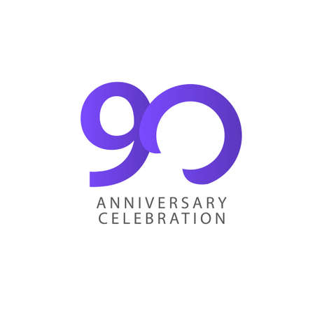 90 Years Anniversary Celebration Vector Template Design Illustrationのイラスト素材