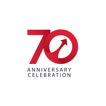 70 Years Anniversary Celebration Vector Template Design Illustrationのイラスト素材