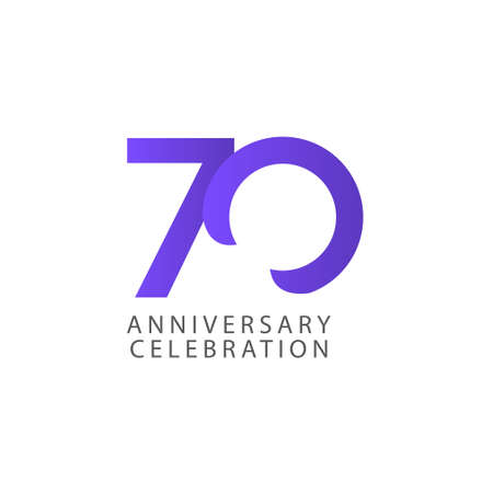 70 Years Anniversary Celebration Vector Template Design Illustrationのイラスト素材